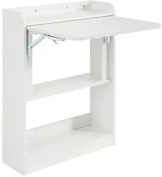SoBuy FWT92 Klappbarer Wandschreibtisch mit 3 Ablagen, Wei&szlig; (FWT92-W)