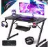 Kesser Gaming Schreibtisch Z-Form LED 120x60cm mit Mauspad & Getränkehalter (P14418_mfn)