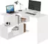 Woltu Eckschreibtisch L-Form mit Ablagefächern 120x100cm (TS64WS)
