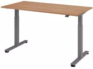 HJH Office XMST 16 G Sitz-Steh-Schreibtisch elektrisch höhenverstellbar 160x80cm Nussbaum/Graphit (XMST 16 G)