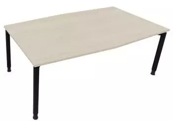 Soennecken Besprechungstisch Tonneau Vierfuß, 200x100/110cm, höhenverstellbar 68-82cm, Akazie/Anthrazit (810018572)