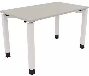 Soennecken Schreibtisch Vierfu&szlig; Quadratrohr 120x70cm manuell h&ouml;henverstellbar 68-82cm lichtgrau/wei&szlig; (810029481)
