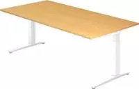 Schreibtisch C-Fu&szlig; 200x100cm Buche/Wei&szlig;