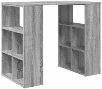 vidaXL Eckschreibtisch mit Regal Sonoma Grau, Spanplatte, 90x50x75cm (869511)