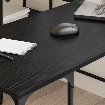 vidaXL Schreibtisch Schwarz Eichen-Optik 139x139x75cm (882870)