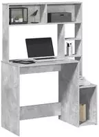 vidaXL Schreibtisch mit Regal Betongrau 100x45x140 cm Holzwerkstoff