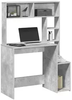 vidaXL Schreibtisch mit Regal Betongrau 100x45x140cm (860439)