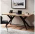 Finebuy Schreibtisch Akazie Massivholz Industrial 180cm (FB66340)