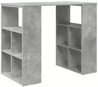 vidaXL Schreibtisch mit Regal Beton Grau 90 x 50 x 75 cm Holzwerkstoff