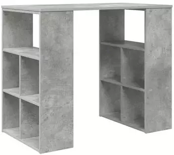vidaXL Eckschreibtisch mit Regal Betongrau Spanplatte 90x50x75cm (869509)