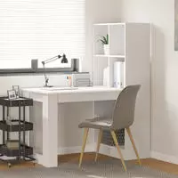 vidaXL Schreibtisch mit Regal Wei&szlig; 122 x 67 x 145 cm Holzwerkstoff