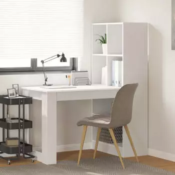 vidaXL Schreibtisch mit Regal Wei&szlig; 122x67x145cm Holzwerkstoff (3337257)