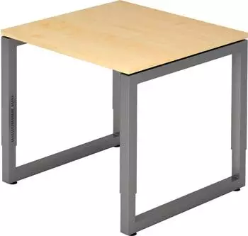 Hammerbacher Schreibtisch R-Serie O-Fu&szlig; 80x80cm Ahorn/Graphit (RS08)