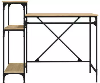 vidaXL Schreibtisch mit Regal Sonoma-Eiche 105x50x90cm Holzwerkstoff & Eisen (826715)