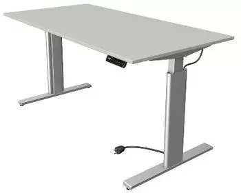 Kerkmann Move 3 Sitz-Stehtisch elektrisch h&ouml;henverstellbar 160x80cm lichtgrau/silber (10232611)