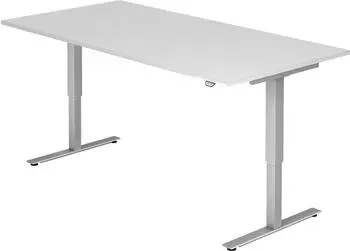 Hammerbacher XMST2E Sitz-Steh-Schreibtisch elektrisch 200x100cm Wei&szlig;/Silber (VXMST2E/W/S)