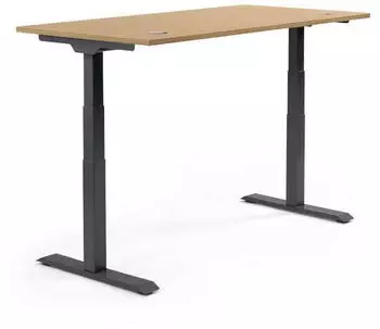 Soennecken Schreibtisch 1200x800mm h&ouml;henverstellbar, Platte Eiche hell, Gestell schwarz (810061571)