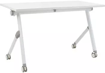 Beliani Bendi Klappbarer Schreibtisch mit Rollen 120x60cm Weiß Metallgestell (Bendi)