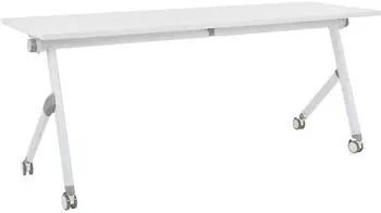 Beliani Bendi Klappbarer Schreibtisch mit Rollen 180x60cm Metall Weiß (Bendi)
