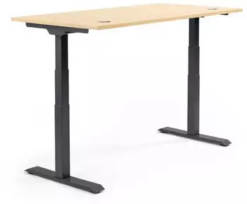 Soennecken Schreibtisch 1600x800mm h&ouml;henverstellbar, Platte Ahorn, Gestell schwarz (810061679)