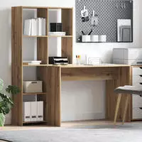 vidaXL Schreibtisch Artisan-Eiche 138,5 x 55 x 143 cm Holzwerkstoff