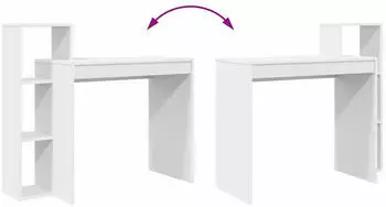 vidaXL Schreibtisch mit Regal Wei&szlig; 100x40x90cm Holzwerkstoff (869314)