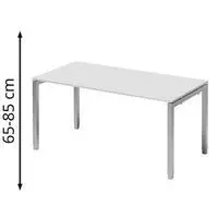 Bisley Schreibtisch Cito BxTxH 160x80x65-85cm grauwei&szlig; Gestell silber