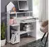 Finebuy Schreibtisch Weiß 94x90,5x48,5cm mit Tastaturauszug & Drucker-Ablage (SuVa1261_1)