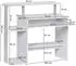 Finebuy Schreibtisch Weiß 94x90,5x48,5cm mit Tastaturauszug & Drucker-Ablage (SuVa1261_1)