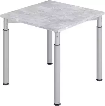 Hammerbacher Y-Serie Schreibtisch 80x80cm, h&ouml;henverstellbar 68-82cm, Beton/Silber (VYS08/M/S)