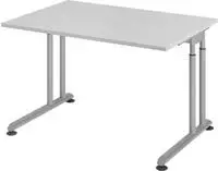 Hammerbacher Schreibtisch C-Fu&szlig; 120x80cm Grau/Silber