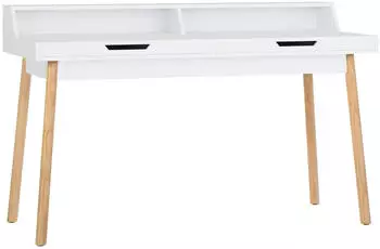 CLP Eaton Schreibtisch Holz, 2 Schubladen, 140cm, wei&szlig; (201064802)