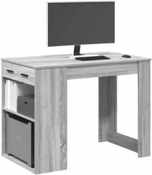 vidaXL Schreibtisch mit Schubladen & Ablage Grau Sonoma 102x62x77,5cm (858691)