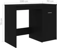 vidaXL Schreibtisch Schwarz 100x50x76 cm Holzwerkstoff