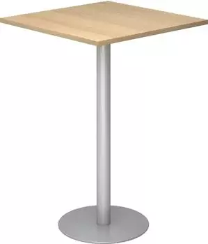 Hammerbacher STH88 Stehtisch 80x80cm, Eiche/Silber, H 111,6cm (VSTH88/E/S)
