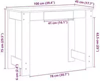 vidaXL Schreibtisch Altholz-Optik 100x45x75 cm Holzwerkstoff