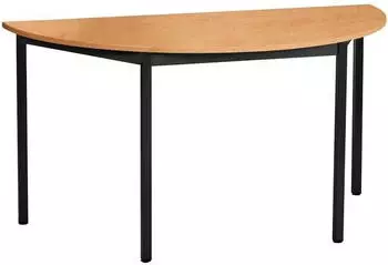 SODEMATUB Universaltischprogramm Halbrundtisch Buche/Schwarz 140x74x70cm (140DRHN)