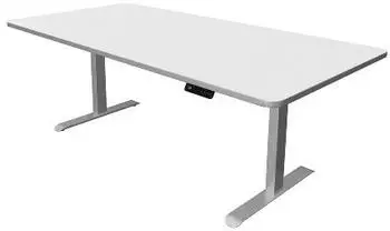 Kerkmann Move 3 Premium Sitz-/Stehtisch 200x100cm, elektrisch h&ouml;henverstellbar 72-121cm, wei&szlig;/silber