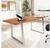 Finebuy Schreibtisch Baumkante Akazienholz Metall 140x80x76cm (FB68339)