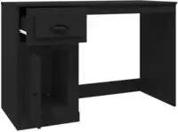 vidaXL Schreibtisch mit Schublade Schwarz 115x50x75 cm Holzwerkstoff