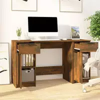 Schreibtisch Mit Beistellschrank R&auml;uchereiche Holzwerkstoff - Vidaxl