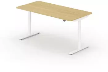 Sedus se:lab e-desk Schreibtisch 160x80cm h&ouml;henverstellbar wei&szlig;/Eiche hell (815018672)