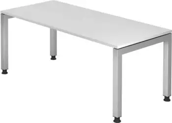 Hammerbacher J-Serie Schreibtisch 180x80cm h&ouml;henverstellbar 68-76cm Wei&szlig; (VJS19/W/S)