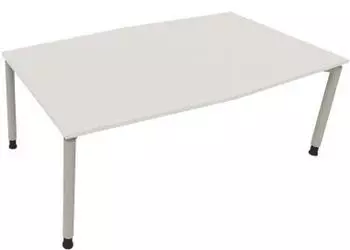 Soennecken Besprechungstisch "communication" Tonneau höhenverstellbar 200x100/110cm weiß/silber (810018601)