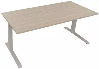 Soennecken Sitz-/Stehtisch elektrisch höhenverstellbar 180x80cm, 64,5-127,5cm, Eiche Natur/Silber (810044971)