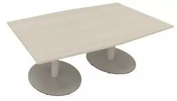 Soennecken Konferenztisch Tonneau Tonnenform 2000x1000/1100x720mm Akazie/Silber (810017772)