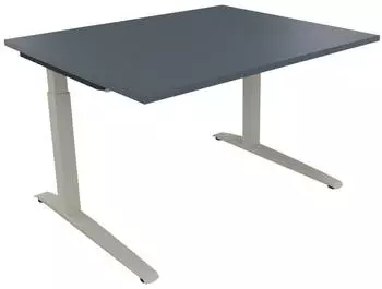 Soennecken Schreibtisch All in One manuell h&ouml;henverstellbar 120x100cm lavagrau/silber (810021582)