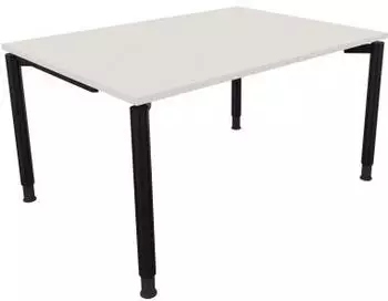 Soennecken Schreibtisch All in One Vierfu&szlig; Rundrohr 140x100cm, manuell h&ouml;henverstellbar 68-82cm, wei&szlig;/anthrazit (810037301)