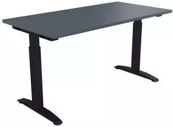 Soennecken Schreibtisch All in One manuell höhenverstellbar 140x70cm Lavagrau (810023582)
