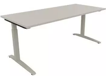 Soennecken Schreibtisch All in One manuell h&ouml;henverstellbar 180x80cm lichtgrau/silber (810026681)